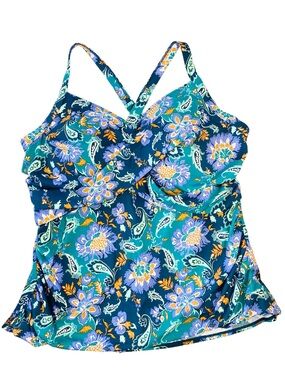 D&CO BEACH Twist Ruched Tankini Top